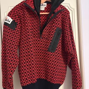 Obermeyer Kess unisex Red and Black Zip-Up Sweater